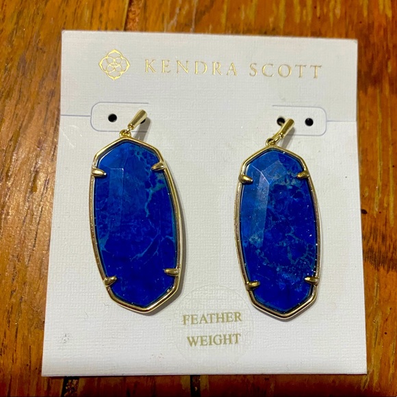 NWOT faceted Elle earrings in Cobalt Howlite - Picture 2 of 2